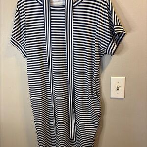 Navy and White Striped Mini Dress